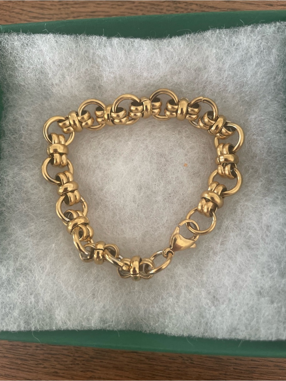 Stainless steel gold color link rope Bracelet- Women Jewelry